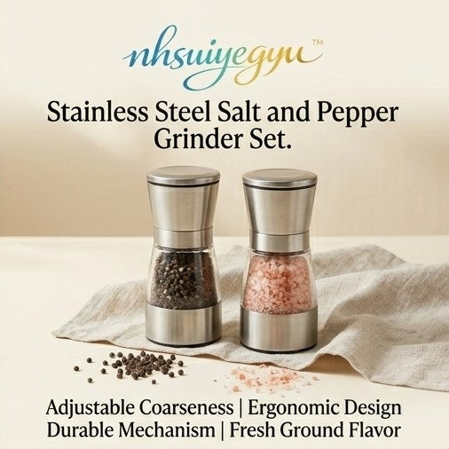 nhsuiyegyu™ Stainless Steel Salt and Pepper Grinder Set