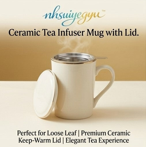 nhsuiyegyu™ Ceramic Tea Infuser Mug