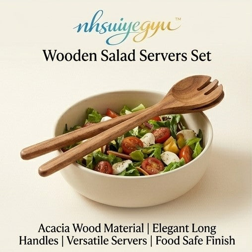 nhsuiyegyu™ Wooden Salad Servers Set